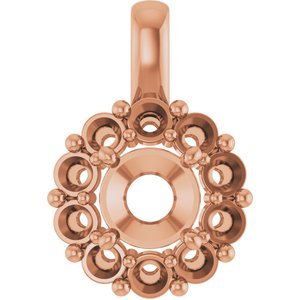 14K Roségoud  6 mm Rond Hanger Montuur