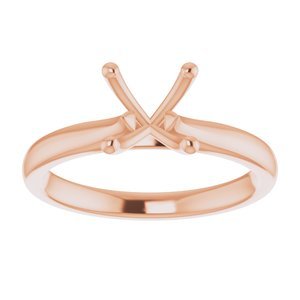 18K Roségoud 5.8 mm Rond Solitair Verlovings Ring Montuur - Afbeelding 3