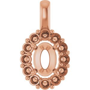 18K Roségoud  7x5 mm Ovaal Hanger Montuur