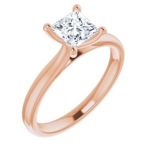 18K Roségoud 5.8 mm Rond Solitair Verlovings Ring Montuur - Afbeelding 5