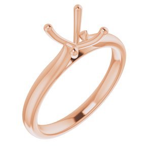 14K Roségoud 5.8 mm Rond Solitair Verlovings Ring Montuur