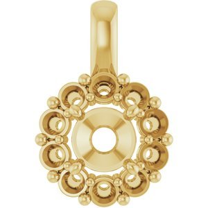 14K Geelgoud  5.2 mm Rond Hanger Montuur