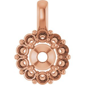 14K Roségoud  5.2 mm Rond Hanger Montuur