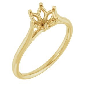 14K Geelgoud 6.5 mm Rond Verlovings Ring Montuur