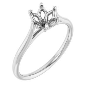 18K Witgoud 6.5 mm Rond Verlovings Ring Montuur