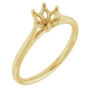 14K Geelgoud 5.8 mm Rond Verlovings Ring Montuur