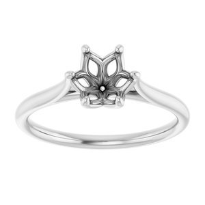 18K Witgoud 6.5 mm Rond Verlovings Ring Montuur - Afbeelding 3
