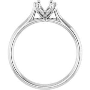 18K Witgoud 7x5 mm Ovaal Verlovings Ring Montuur - Afbeelding 2