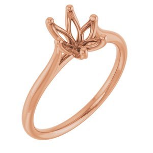 18K Roségoud 8x6 mm Ovaal Verlovings Ring Montuur