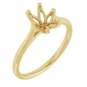 14K Geelgoud 8x6 mm Ovaal Verlovings Ring Montuur