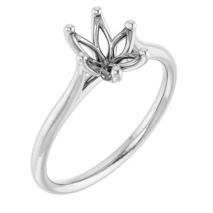18K Witgoud 8x6 mm Ovaal Verlovings Ring Montuur