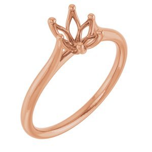 18K Roségoud 7x5 mm Ovaal Verlovings Ring Montuur