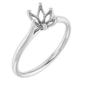 18K Witgoud 7x5 mm Ovaal Verlovings Ring Montuur