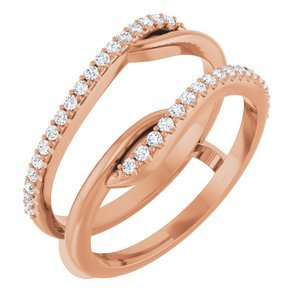 14K Roségoud 1/4 CTW Natuurlijke Diamant Ring Guard