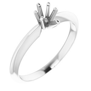 14K Witgoud 5.5x3.5 mm Peer Lichtgewicht 6-Prong Solitair Verlovings Ring Montuur