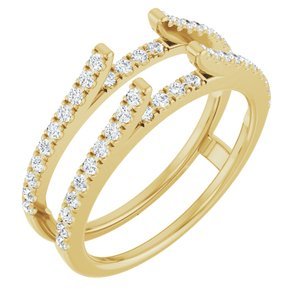 14K Geelgoud 1/2 CTW Natuurlijke Diamant Ring Guard