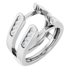 14K Witgoud 1/2 CTW Natuurlijke Diamant Ring Guard