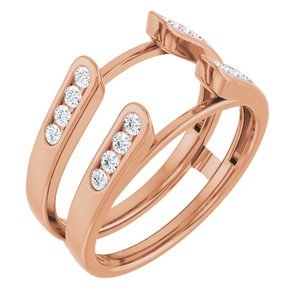 14K Roségoud 1/4 CTW Natuurlijke Diamant Ring Guard