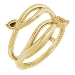18K Geelgoud Bypass Ring Guard Montuur