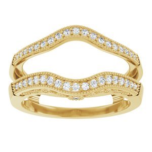 14K Geelgoud 1/4 CTW Natuurlijke Diamant Ring Guard - Afbeelding 3