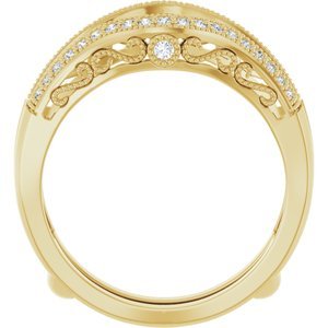 14K Geelgoud 1/4 CTW Natuurlijke Diamant Ring Guard - Afbeelding 2