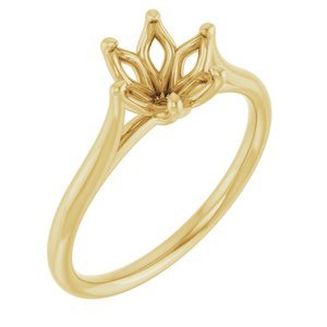 14K Geelgoud 7 mm Rond Verlovings Ring Montuur