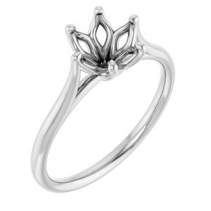 18K Witgoud 7 mm Rond Verlovings Ring Montuur