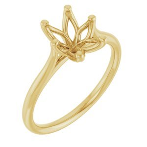 18K Geelgoud 9x7 mm Ovaal Verlovings Ring Montuur