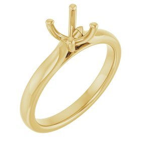 14K Geelgoud Ovaal 7x5 mm Solitair Verlovings Ring Montuur