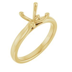 14K Geelgoud 9x7 mm Ovaal Solitair Verlovings Ring Montuur