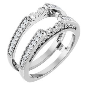 14K Witgoud 1/4 CTW Natuurlijke Diamant Ring Guard