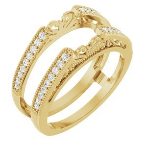 14K Geelgoud 1/4 CTW Natuurlijke Diamant Ring Guard