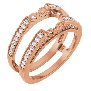14K Roségoud 1/4 CTW Natuurlijke Diamant Ring Guard