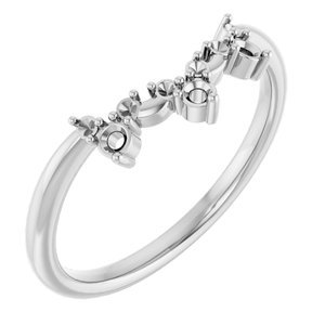 18K Witgoud Aanschuif-Ring (curved) Montuur