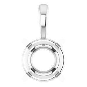 18K Witgoud 7 mm Rond 4-Prong Pre-Notched Hanger Montuur
