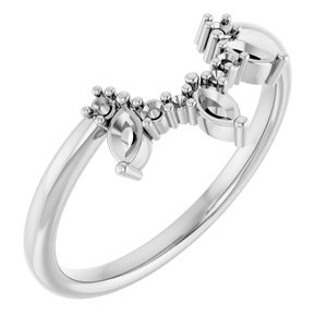 18K Witgoud Aanschuif-Ring (curved) Montuur