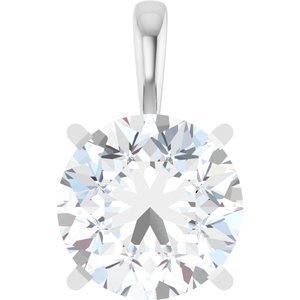 18K Witgoud 9.5 mm Rond 4-Prong Pre-Notched Hanger Montuur - Afbeelding 5