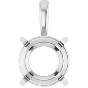18K Witgoud 8.5 mm Rond 4-Prong Pre-Notched Hanger Montuur