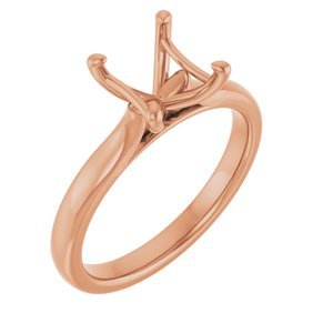14K Roségoud 6 mm Princess Verlovings Ring Montuur
