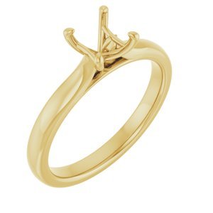 14K Geelgoud 4.5 mm Princess Verlovings Ring Montuur