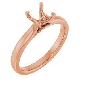 14K Roségoud 4.5 mm Princess Verlovings Ring Montuur