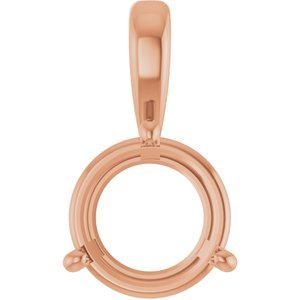 14K Roségoud 10 mm Rond 3-Prong Hanger Montuur