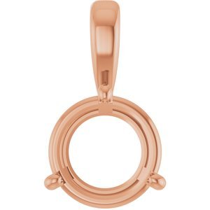 14K Roségoud 9 mm Rond 3-Prong Hanger Montuur