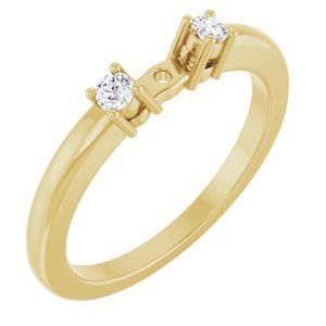 14K Geelgoud 1/10 CTW Natuurlijke Diamant Side-Steen Scheen met stift gat