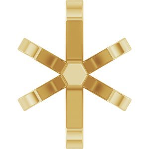 14K Geelgoud 6.5x4.5 mm Ovaal 6-Prong Hoge Zetkop met stift - Afbeelding 2
