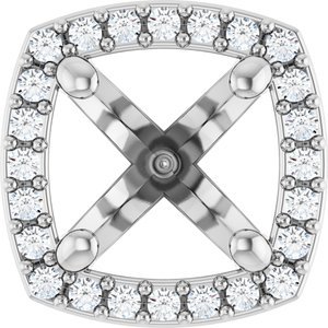 14K Witgoud 5.8 mm Rond .06 CTW Natuurlijke Diamant Semi-Gezet Zetkop met stift - Afbeelding 2