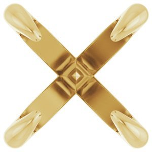 14K Geelgoud 8.2 mm Rond 4-Prong Pre-Notched Claw Zetkop met stift - Afbeelding 2