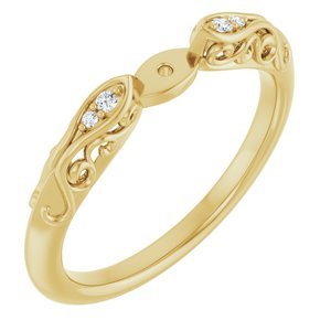 14K Geelgoud .03 CTW Natuurlijke Diamant Pierced Scheen met stift gat