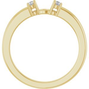 14K Geelgoud .06 CTW Natuurlijke Diamant Side-Steen Scheen met stift gat - Afbeelding 2