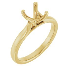 14K Geelgoud 6 mm Cushion Verlovings Ring Montuur